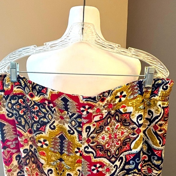 Avenue multicolor stretch waist wide leg Pants - Picture 5 of 7